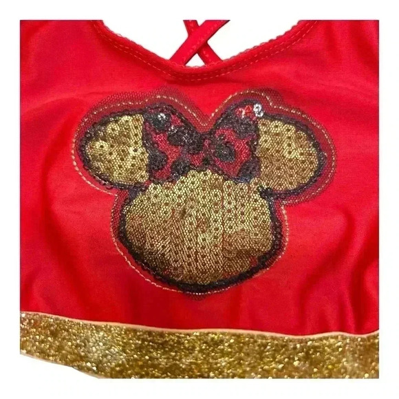 DISNEY Minnie Mouse Tutu outfit size 12M Gold/Black/Red/ sparkly sequins - Picture 3 of 8